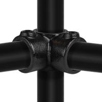 Buiskoppeling Hoekstuk doorlopende staander - zwart-C / 33,7 mm